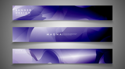 Fototapeta premium collection of banner sets. background gradient irregular blue waves. vector illustration of eps 10