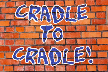 Word writing text Cradle To Cradle. Business concept for biomimetic approach to design of products...