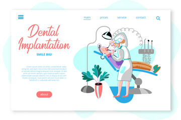 Dental implantation webpage template