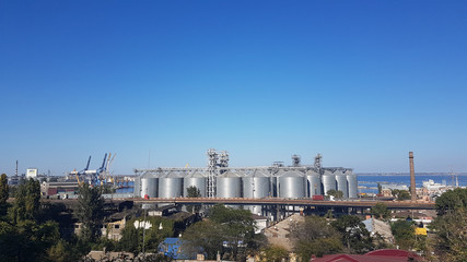 industrial landscape of the seaport in the city of Odessa