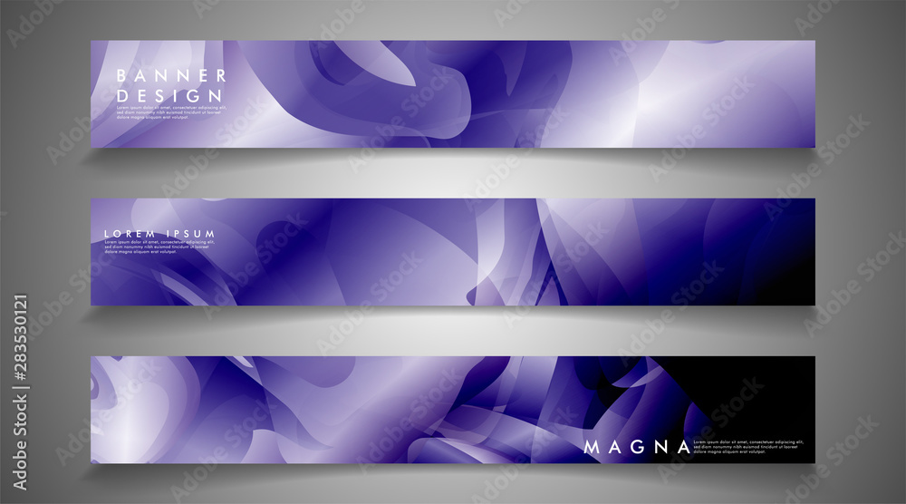 Canvas Prints collection of banner sets. background gradient irregular blue waves. vector illustration of eps 10