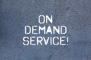 Text sign showing On Deanalysisd Service. Conceptual photo allow users to provision raw cloud resources anytime Brick Wall art like Graffiti motivational call written on the wall