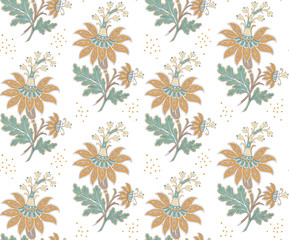 Modern fabric design pattern. Floral pattern for your design. Vector illustration. Modern seamless pattern for interior decoration, wrapping paper, graphic design and textile. Background.