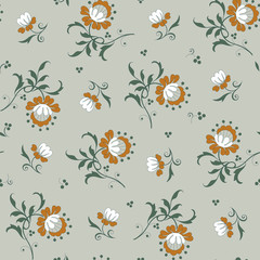 Fototapeta premium Modern fabric design pattern. Floral pattern for your design. Illustration. Modern seamless pattern for interior decoration, wrapping paper and graphic design. Modern seamless pattern for clothes .