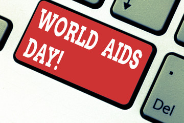 Handwriting text writing World Aids Day. Concept meaning 1st December dedicated to raising...