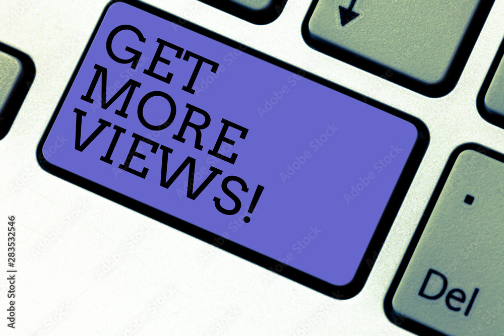 Poster conceptual hand writing showing get more views. business photo showcasing obtain additional follower
