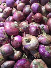 red onions vegetable fresh at the market