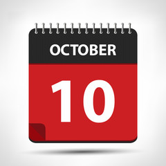 Fototapeta premium October 10 - Calendar Icon - Calendar design template