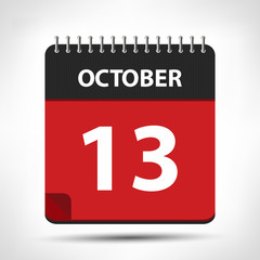 October 13 - Calendar Icon - Calendar design template