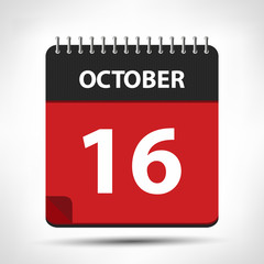 October 16 - Calendar Icon - Calendar design template