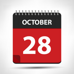 October 28 - Calendar Icon - Calendar design template