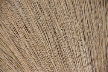 the figure from the top of the broom is made from a tree of grass. the handle is made of bamboo