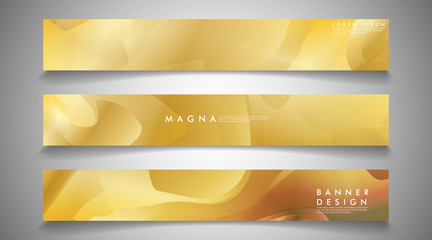 collection of banners, vector backgrounds with wavy gold colored patterns. suitable for ad background etc.