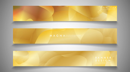 collection of banners, vector backgrounds with wavy gold colored patterns. suitable for ad background etc.