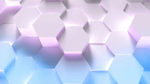 moving technology hexagon pattern background - 4k seamless loop