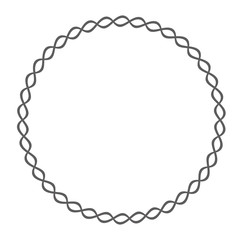 Round rope frame. Circle ropes, rounded border and decorative marine cable frame circles. Rounds cordage knot stamp or nautical twisted knots logo isolated vector icon