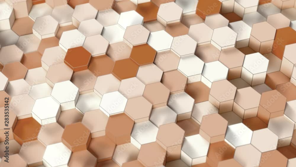 Sticker moving technology hexagon pattern background - 4k seamless loop