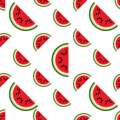 Watermelon Icon Seamless Pattern, Fruit Icon