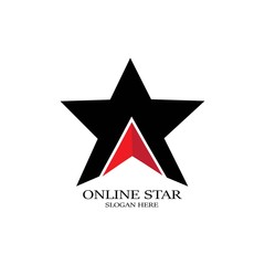 Obraz premium online star logo vector