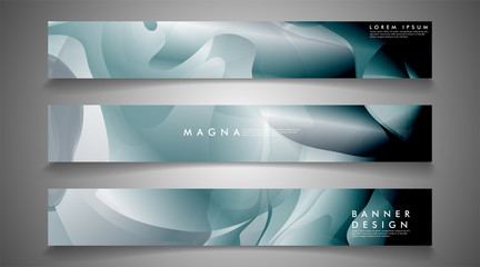 Fototapeta premium Vector banners with liquid wave background suitable for advertising and so on. technology design. eps 10