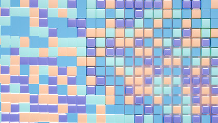 Fototapeta premium Techno high-tech background, geometry, cube, abstraction. 3d illustration, 3d rendering.