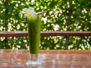 A cup of ice green tea