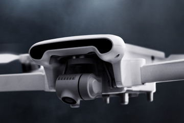 Drone quadcopter with digital camera flying