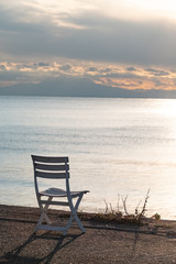 Sunset, sea and chair