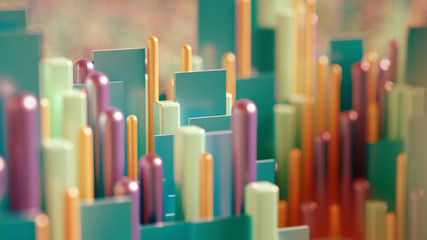 Obraz premium Techno high-tech background, geometry, cube, abstraction. 3d illustration, 3d rendering.