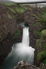 icelandic waterfall. Iceland. Kolugljúfur canyon. Kola waterfall