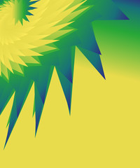 Abstract background in yellow, blue and green tones. Flower concept