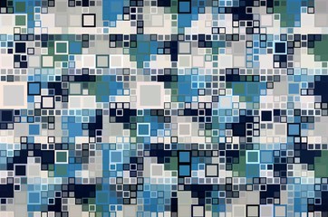 Fototapeta premium Abstract colorful canvas square geometric seamless pattern background