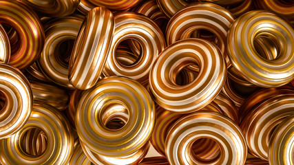 Metal background ring detail. 3d illustration, 3d rendering.