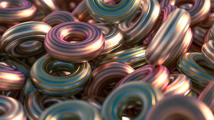 Metal background ring detail. 3d illustration, 3d rendering.