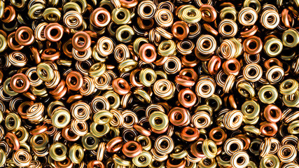 Metal background ring detail. 3d illustration, 3d rendering.