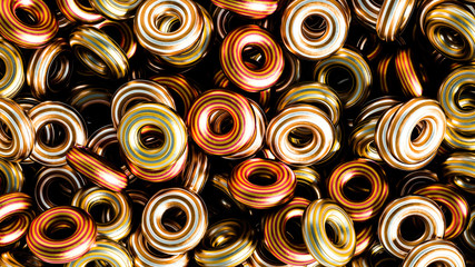 Metal background ring detail. 3d illustration, 3d rendering.