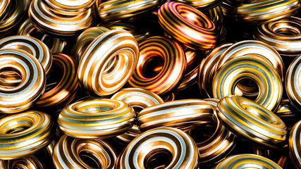 Metal background ring detail. 3d illustration, 3d rendering.