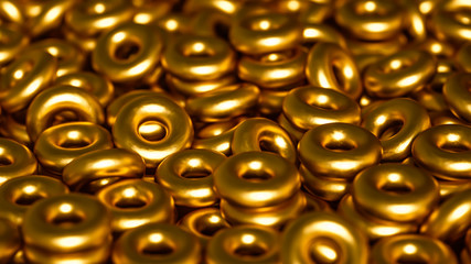 Metal background ring detail. 3d illustration, 3d rendering.