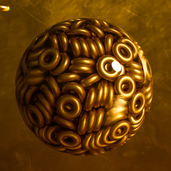 Metal background ring detail. 3d illustration, 3d rendering.