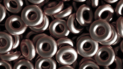 Metal background ring detail. 3d illustration, 3d rendering.