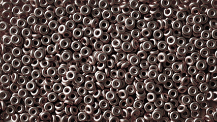 Metal background ring detail. 3d illustration, 3d rendering.