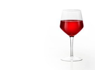 Red wine on a white background