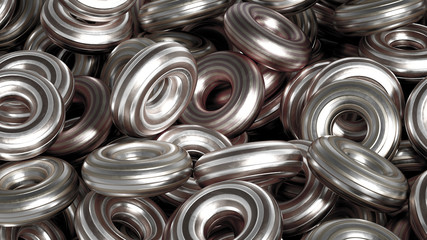 Metal background ring detail. 3d illustration, 3d rendering.