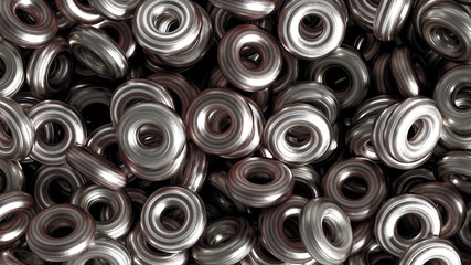 Obraz premium Metal background ring detail. 3d illustration, 3d rendering.