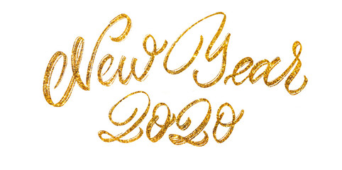 Fototapeta na wymiar Happy New Year 2020 Celebration text.