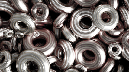 Obraz premium Metal background ring detail. 3d illustration, 3d rendering.