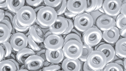 Metal background ring detail. 3d illustration, 3d rendering.