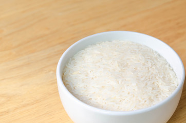 Thai Jasmine rice (white rice)  in a bowl