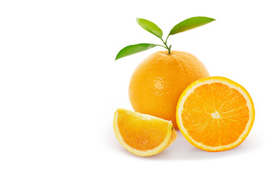 Orange  on white background