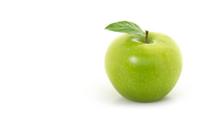 green apple on a white background